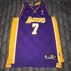 Lamar Odom lakers jersey yellow and purple vintage